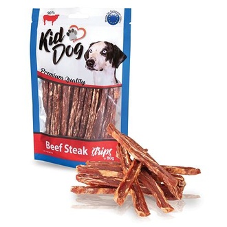 Papírenské zboží - KIDDOG hovězí steak v proužku 80 g 