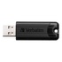 Papírenské zboží - Verbatim USB flash disk, USB 3.0 (3.2 Gen 1), 128GB, PinStripe, Store N Go, czarny, 49319, USB A, z wysuwanym złączem