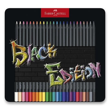 Papírenské zboží - Pastelka Faber-Castell 116425 Black Edition, plechová krabička 24 ks 