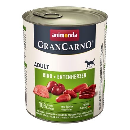 Papírenské zboží - GRANCARNO Adult - hovězí, kachní srdce 800g 