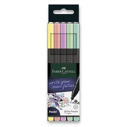 Papírenské zboží - Popisovač Grip Finepen Pastel, 0.4 mm, plastové pouzdro Faber-Castell 151602