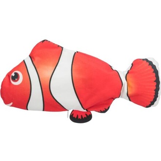 Papírenské zboží - Ryba "NEMO" jako živá, mrskající se, s catnipem, látka, 26 cm