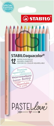 Papírenské zboží - STABILOaquacolor Pastellove Akvarelové pastelky - sada 12 barev