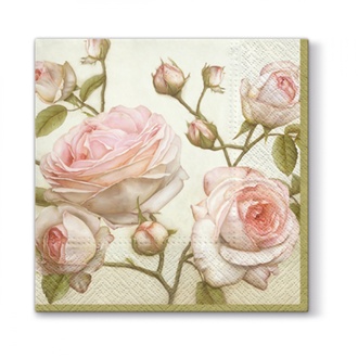 Papírenské zboží - Ubrousky PAW L 33x33cm 3 vrst. Beauty Roses [20 ks]