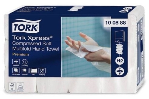 Papírenské zboží - Tork Xpress® 10088 stlačené jemné papírové ručníky Multifold bílá H2 [2 040 ks]